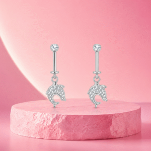Ocean Gleam Dolphin Earrings