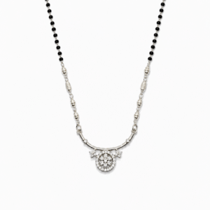 Silver Floral Circle Mangalsutra