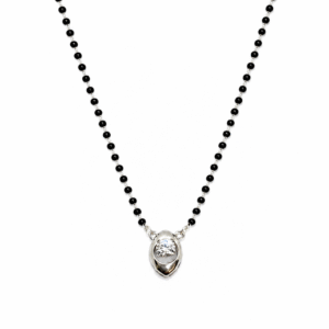 Silver Oval Stone Mangalsutra