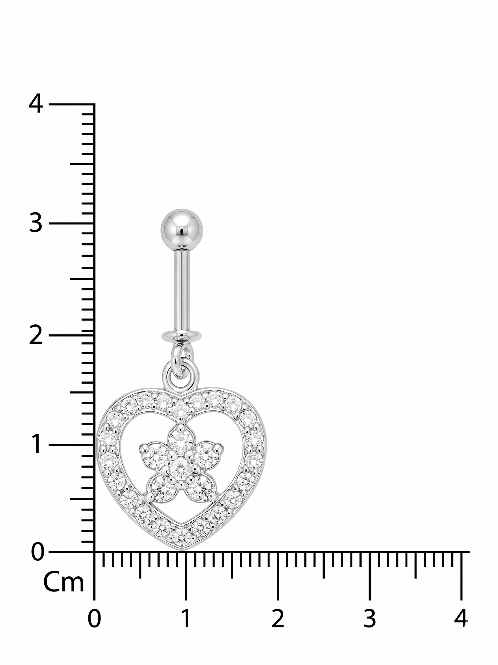 Crystal Heart Flower Studs - Image 4