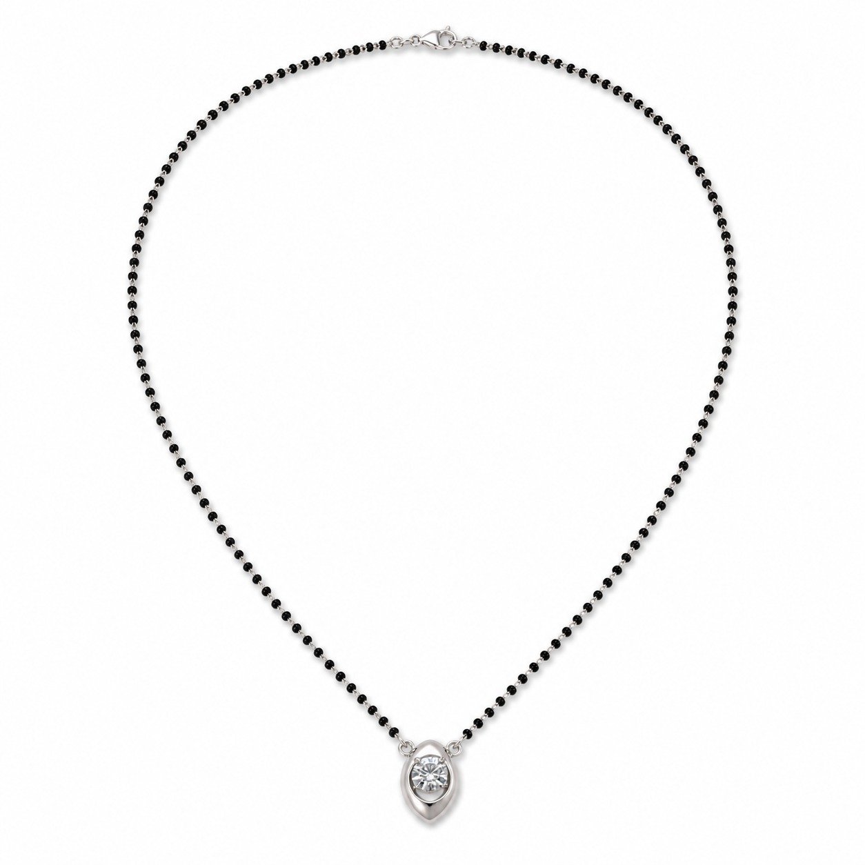 Silver Oval Stone Mangalsutra - Image 4