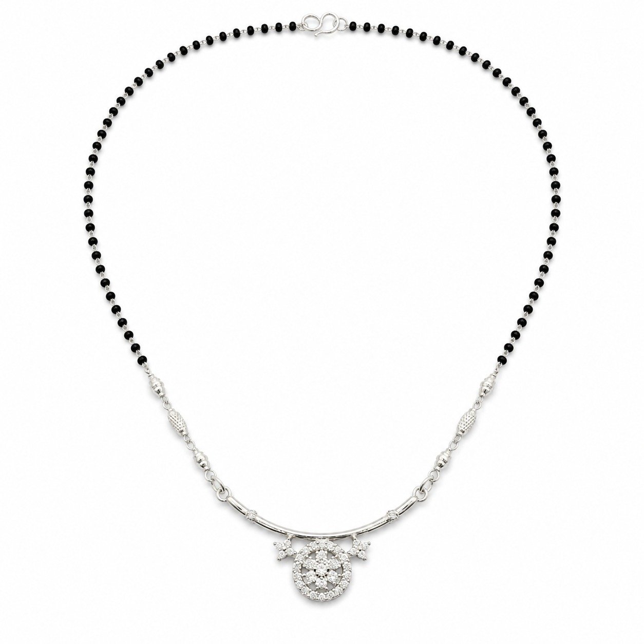 Silver Floral Circle Mangalsutra - Image 4