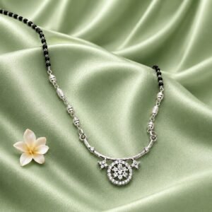 Silver Floral Circle Mangalsutra