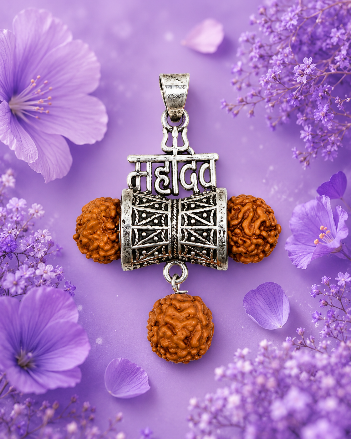 Antique silver Rudraksha pendant - Image 2