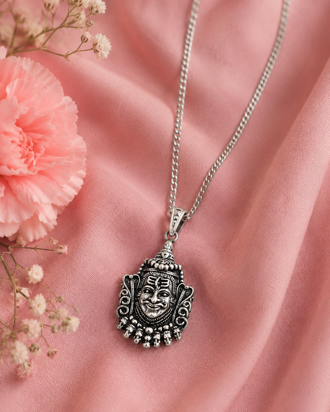Antique silver deity pendant - Image 3