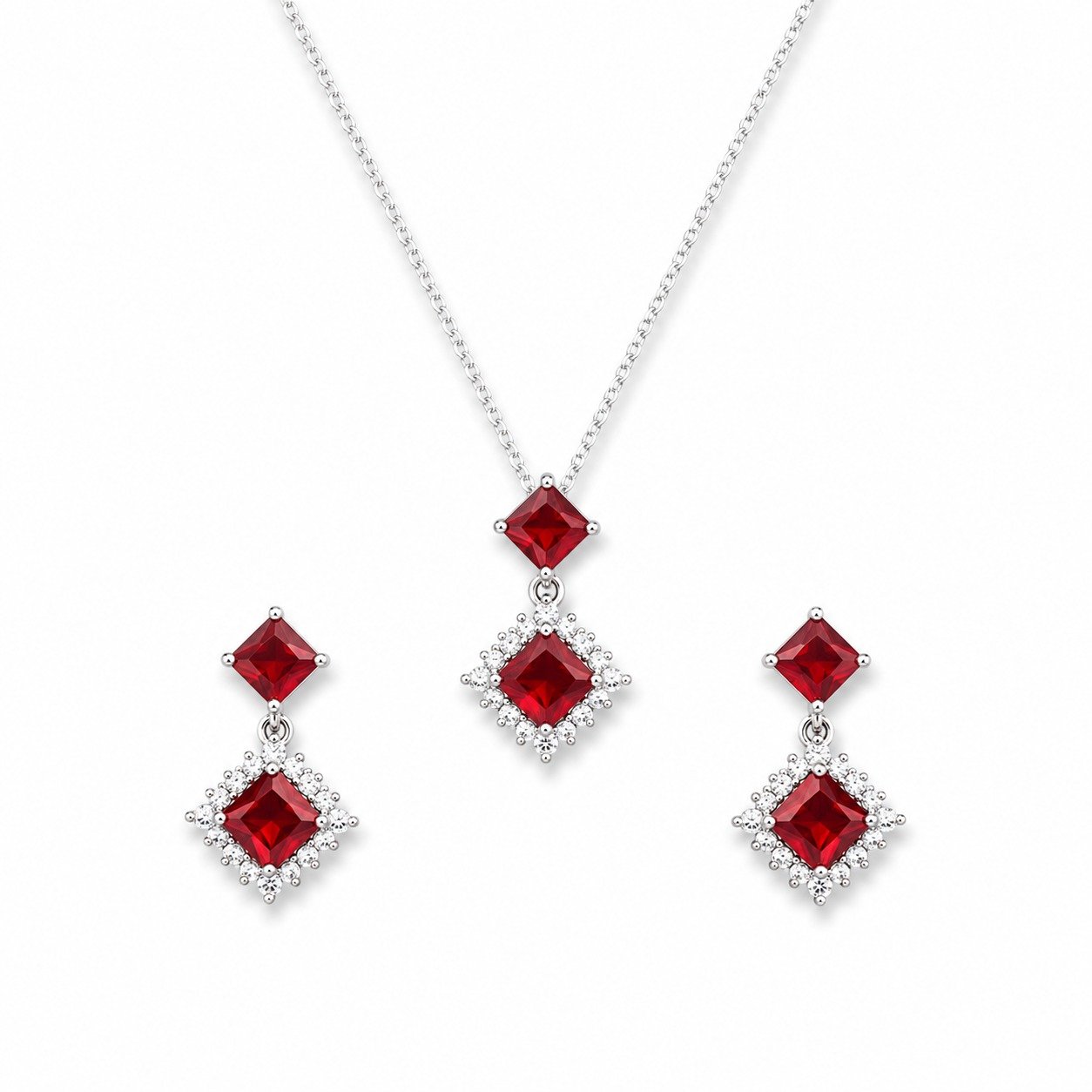 Ruby Spark Silver Set