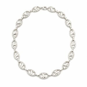 Royal Oval Leaf Silver Chain