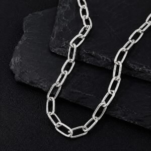 Elegant Paperclip Link Silver Chain