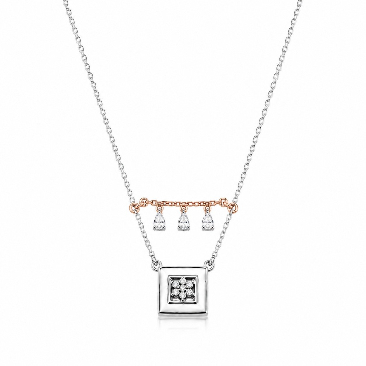 Silver Square Pendant Chain