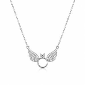 Angel Wings Silver Ring Pendant Chain