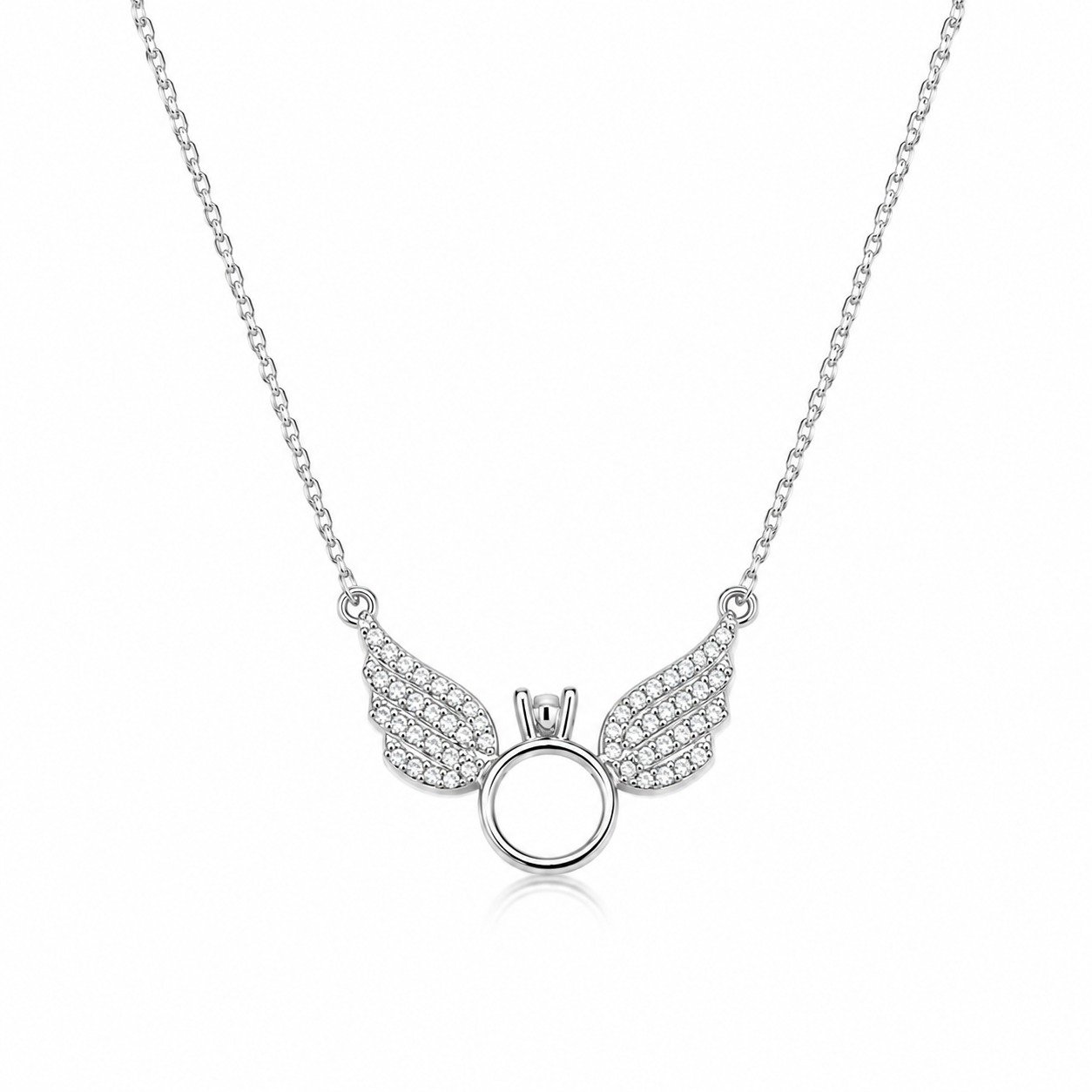 Angel Wings Silver Ring Pendant Chain