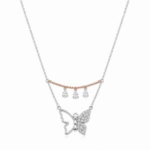 Butterfly Dual Layer Silver Chain