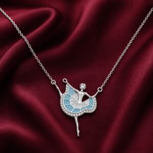 Blue Ballet Dancer Silver Chain