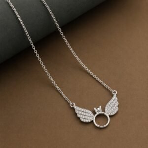 Angel Wings Silver Ring Pendant Chain