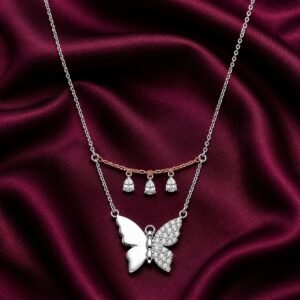 Butterfly Dual Layer Silver Chain