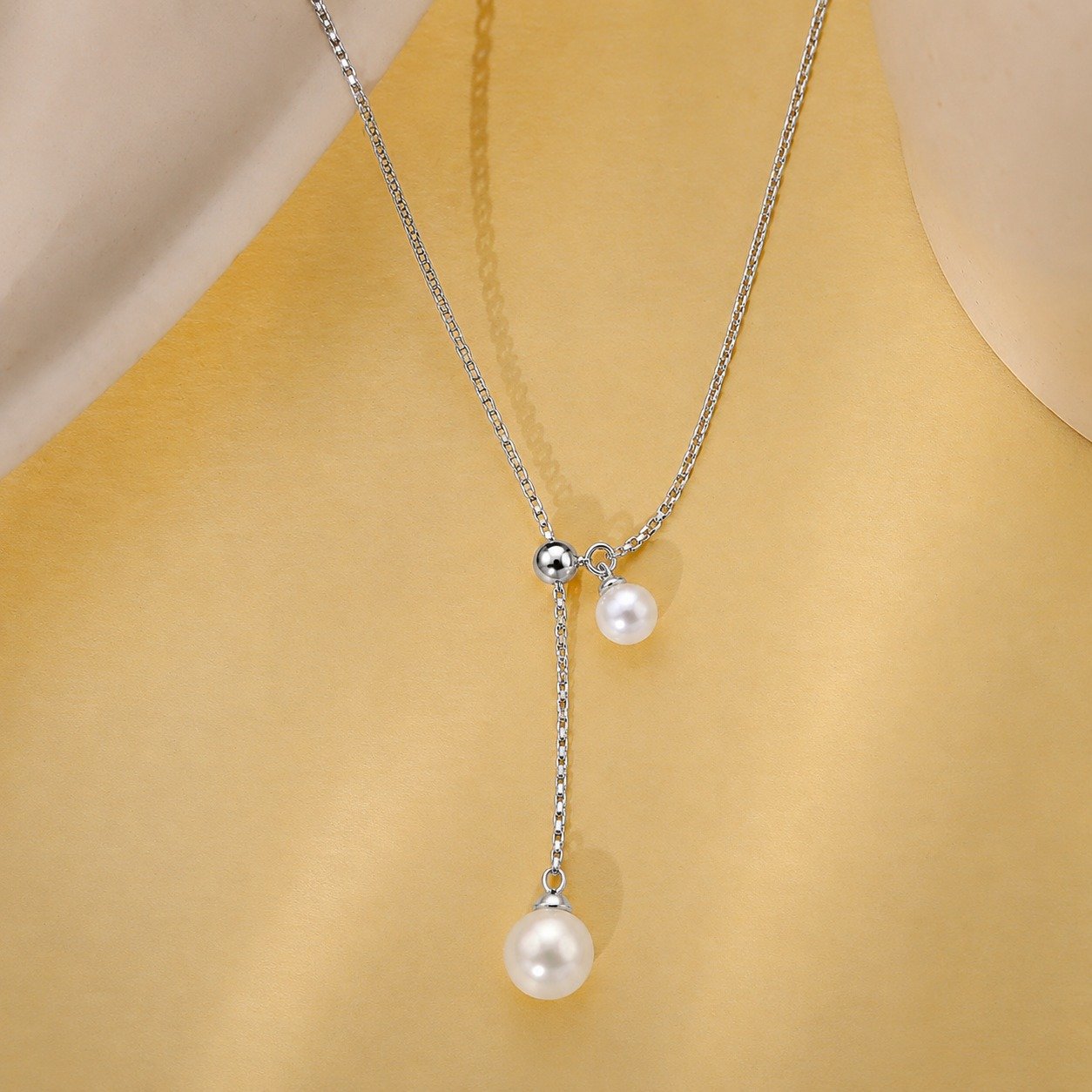 Pearl Drop Silver Chain - Image 2
