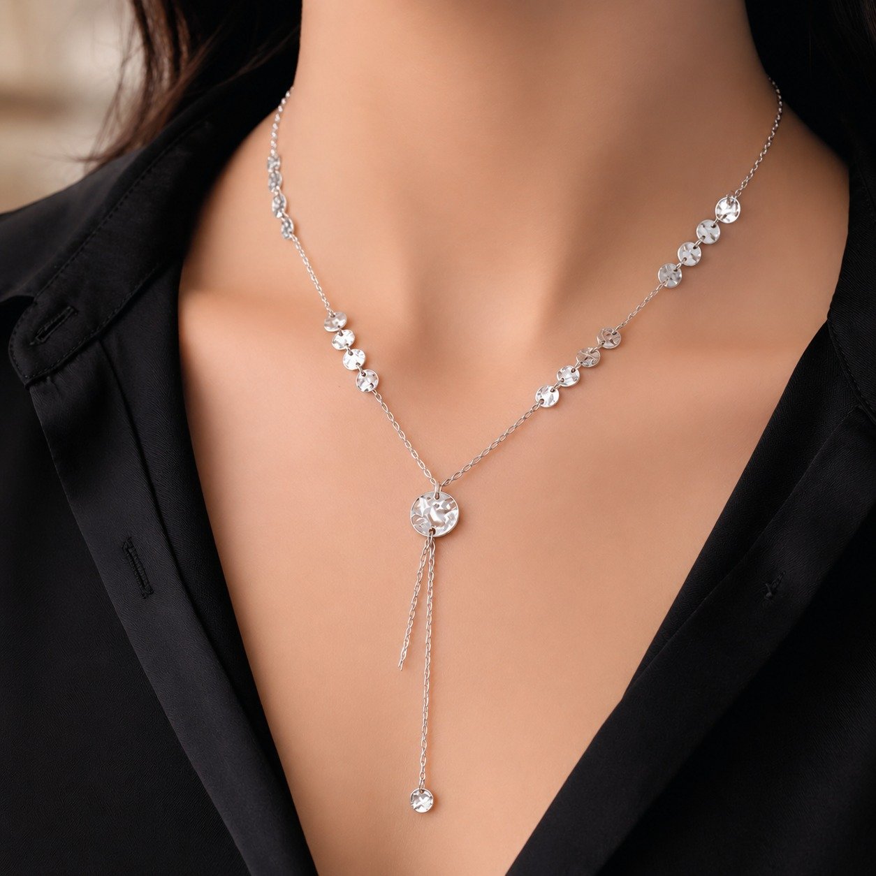 Silver Disc Drop Chain - Image 3