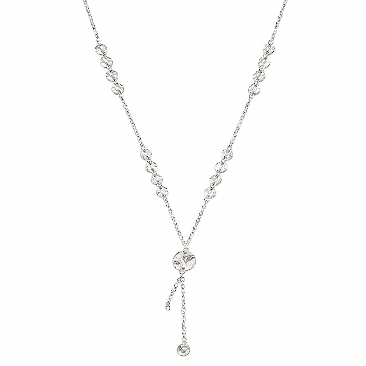 Silver Disc Drop Chain