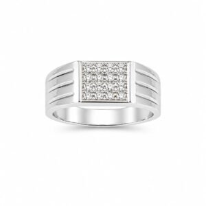 Silver Elite Square Cluster Ring