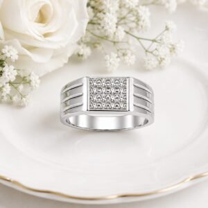 Silver Elite Square Cluster Ring