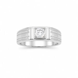 Silver Elegance Solitaire Band Ring