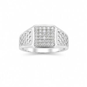 Silver Honeycomb Cluster Ring
