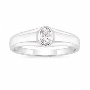 Silver Grace Oval Solitaire Ring
