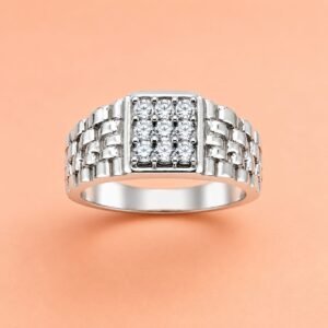 Silver Luxe Cluster Link Ring