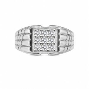 Silver Prestige Diamond Cluster Ring